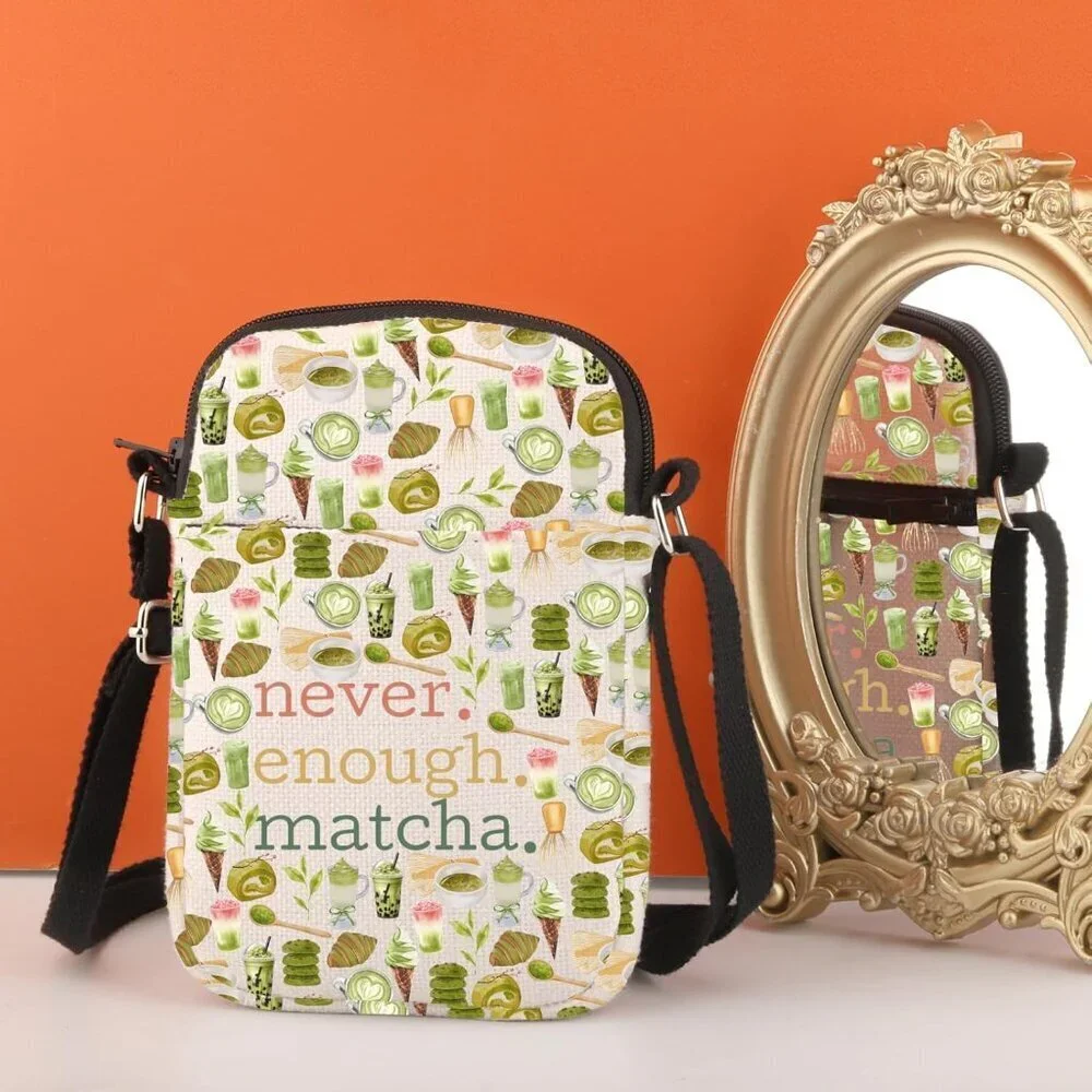 Matcha Lover Gift Crossbody Bag Canvas Compact Organizer Travel